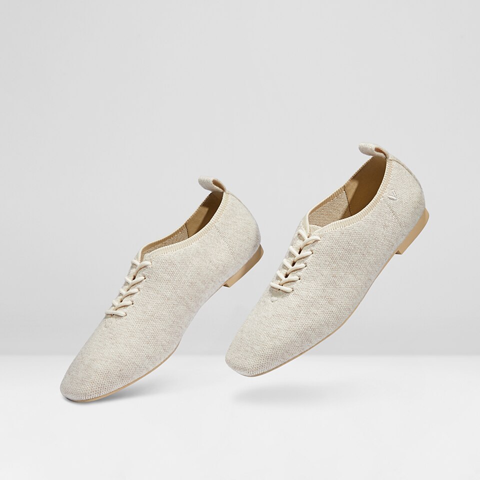 Evelyn Wool Square-toe Loafers in Cream Ivory | Women's Sustainable, Washable and Stylish Shoes | VIVAIA