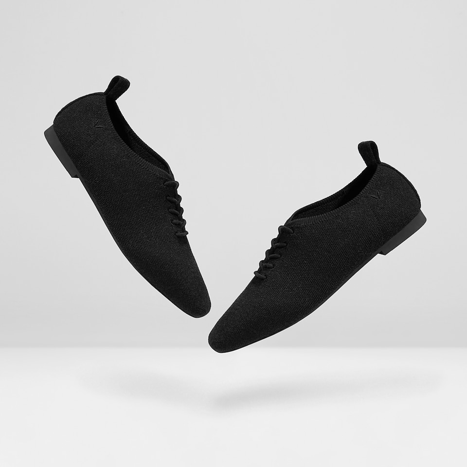 Evelyn Wool Square-toe Loafers in Black | Women's Sustainable, Washable and Stylish Shoes | VIVAIA
