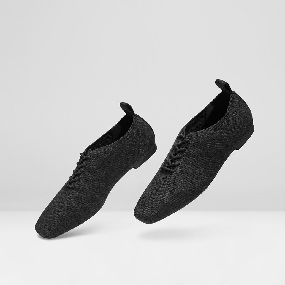 Evelyn Wool Square-toe Loafers in Black | Women's Sustainable, Washable and Stylish Shoes | VIVAIA