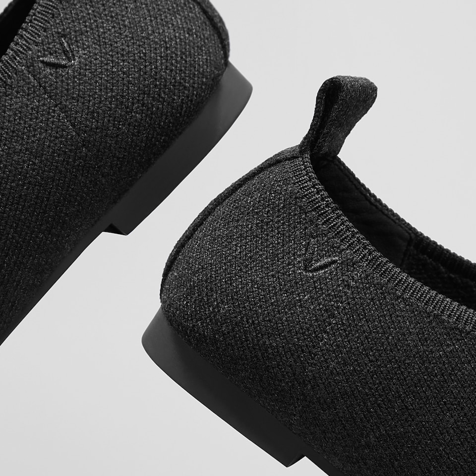 Evelyn Wool Square-toe Loafers in Black | Women's Sustainable, Washable and Stylish Shoes | VIVAIA
