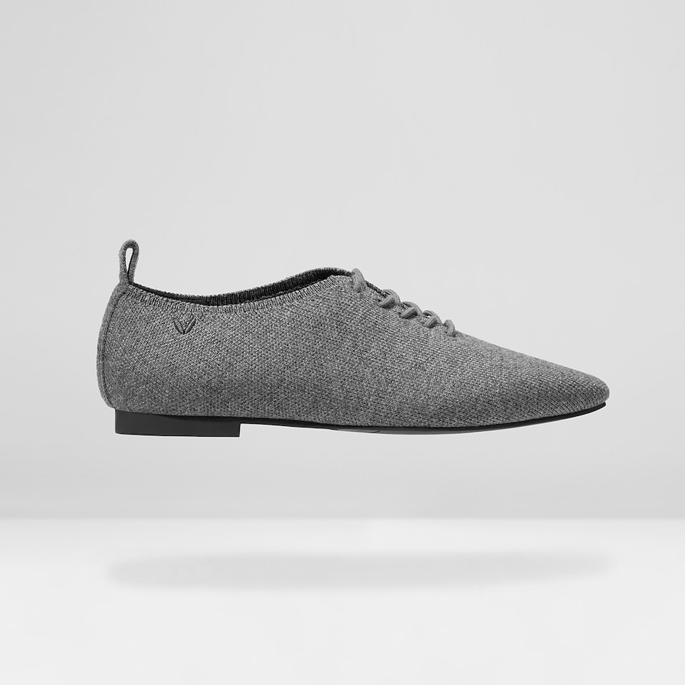 Evelyn Wool Square-toe Loafers in Rich Grey | Women's Sustainable, Washable and Stylish Shoes | VIVAIA