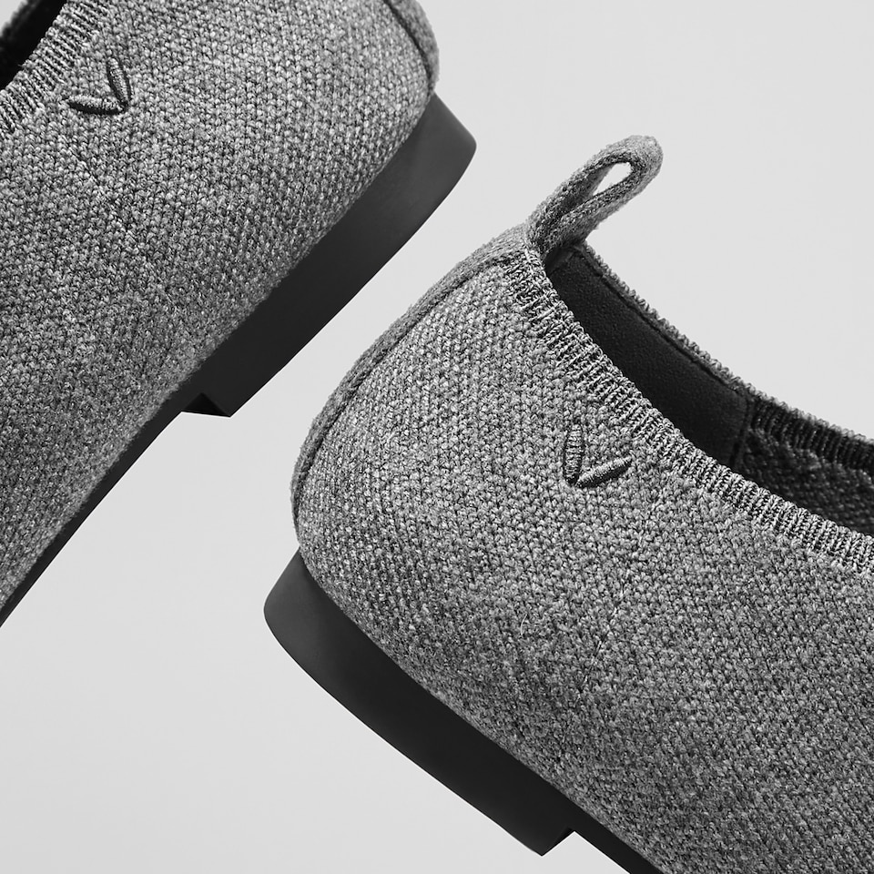Evelyn Wool Square-toe Loafers in Rich Grey | Women's Sustainable, Washable and Stylish Shoes | VIVAIA
