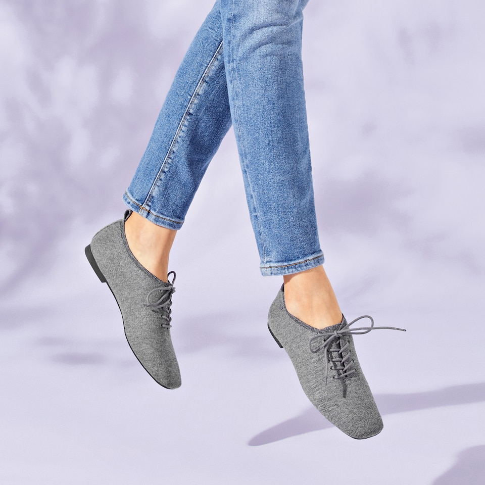 Evelyn Wool Square-toe Loafers in Rich Grey | Women's Sustainable, Washable and Stylish Shoes | VIVAIA