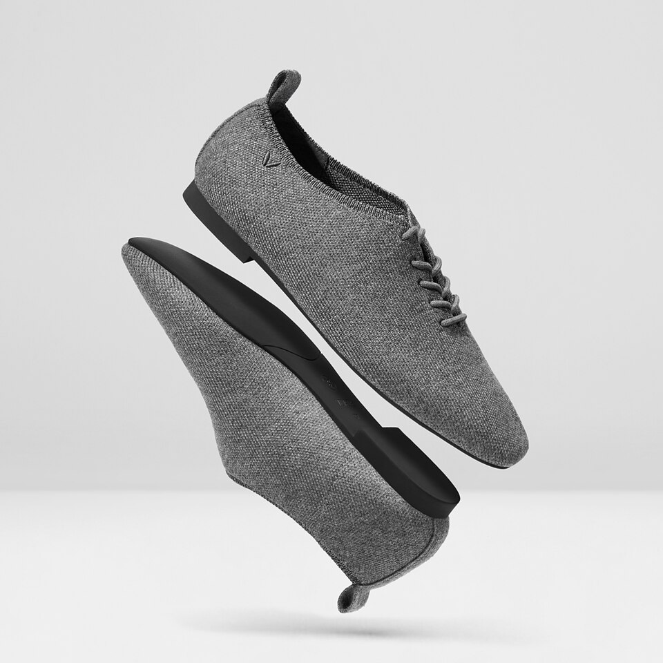 Evelyn Wool Square-toe Loafers in Rich Grey | Women's Sustainable, Washable and Stylish Shoes | VIVAIA