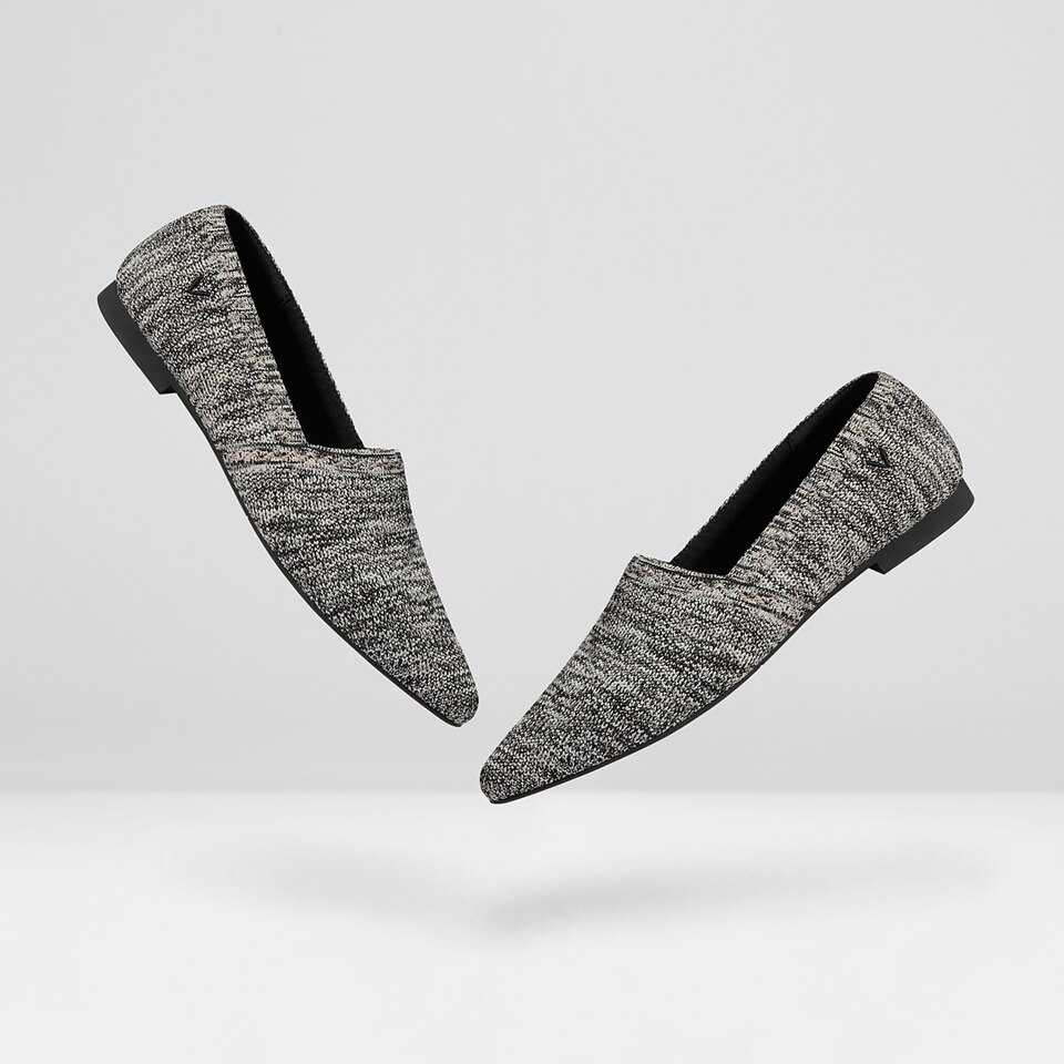 Mona Pointy Loafers in Dapple Black | Women's Sustainable, Washable and Stylish Shoes | VIVAIA