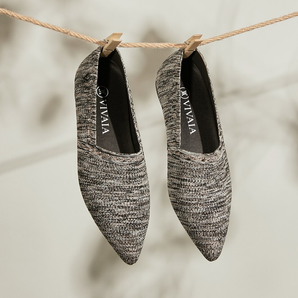 Mona Pointy Loafers in Dapple Black | Women's Sustainable, Washable and Stylish Shoes | VIVAIA