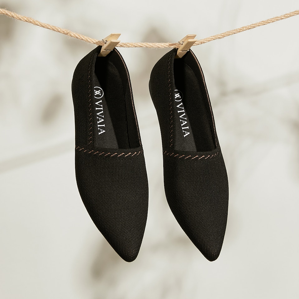 Mona Pointy Loafers in Black | Women's Sustainable, Washable and Stylish Shoes | VIVAIA