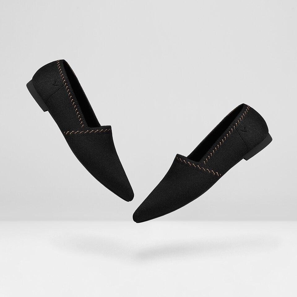 Mona Pointy Loafers in Black | Women's Sustainable, Washable and Stylish Shoes | VIVAIA