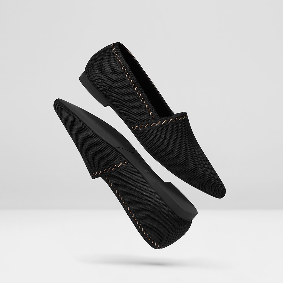 Mona Pointy Loafers in Black | Women's Sustainable, Washable and Stylish Shoes | VIVAIA