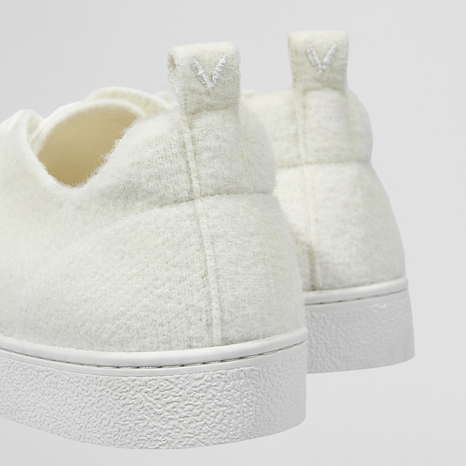 Kama Round-toe Wool Sneakers in Red Stripe | Women's Sustainable and Stylish Shoes | VIVAIA