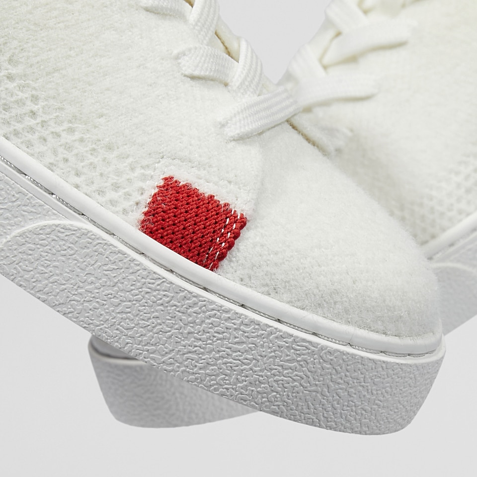 Kama Round-toe Wool Sneakers in Red Stripe | Women's Sustainable and Stylish Shoes | VIVAIA