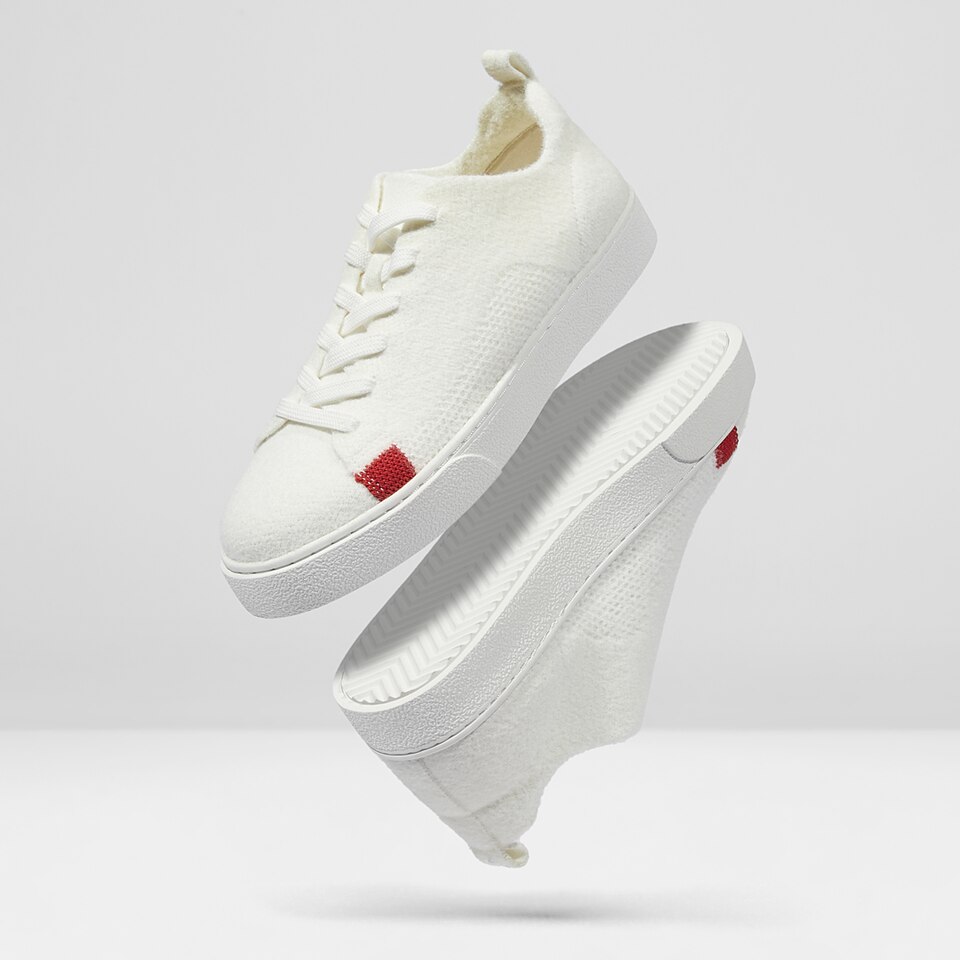 Kama Round-toe Wool Sneakers in Red Stripe | Women's Sustainable and Stylish Shoes | VIVAIA