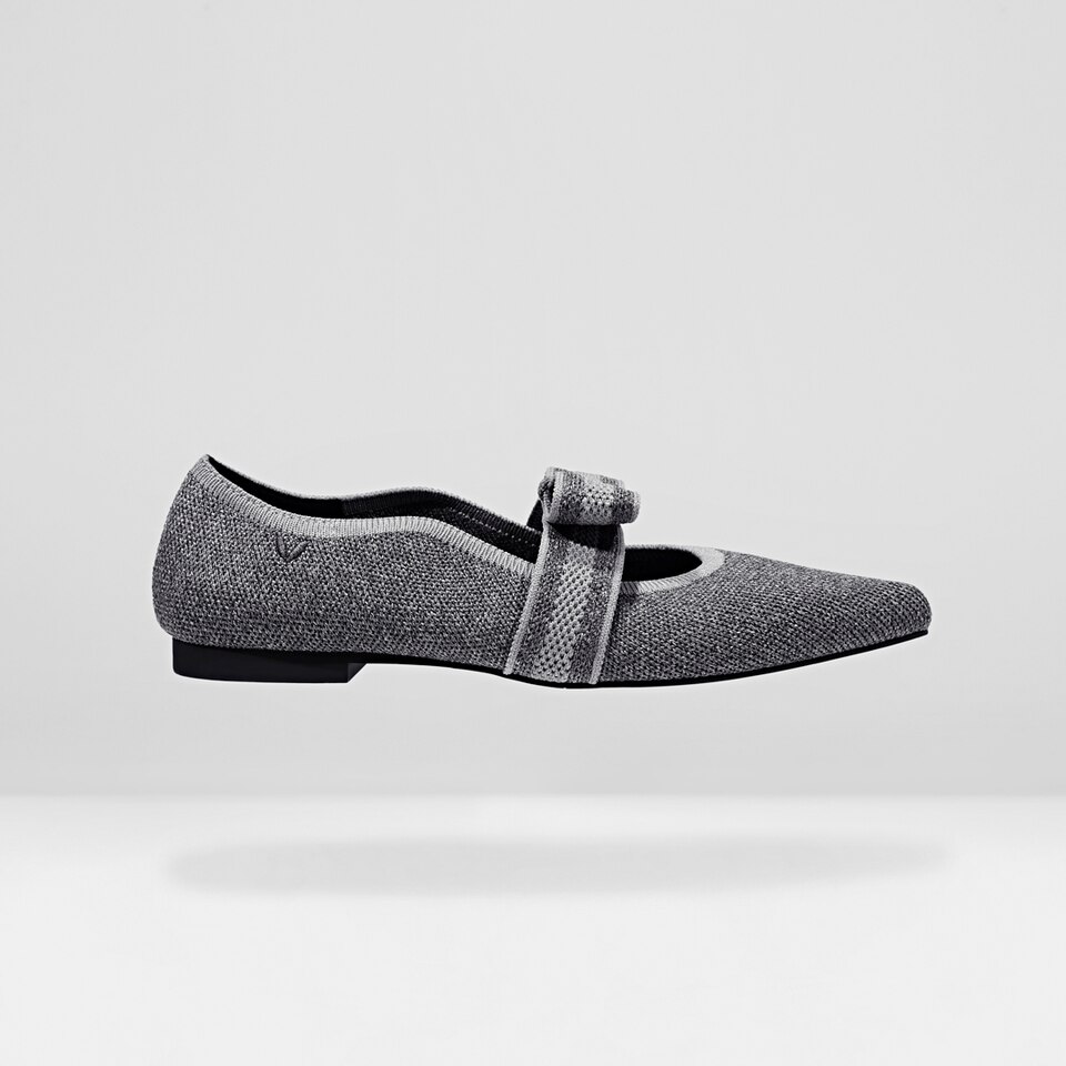 Daphne Pointy Mary Jane Flats in Rich Grey | Women's Sustainable, Washable and Stylish Shoes | VIVAIA