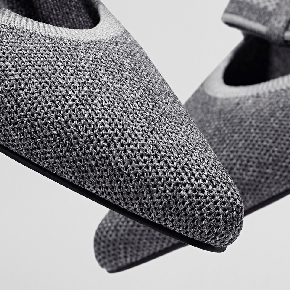 Daphne Pointy Mary Jane Flats in Rich Grey | Women's Sustainable, Washable and Stylish Shoes | VIVAIA