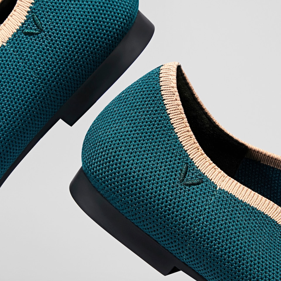 Daphne Pointy Mary Jane Flats in Deep Peacock | Women's Sustainable, Washable and Stylish Shoes | VIVAIA