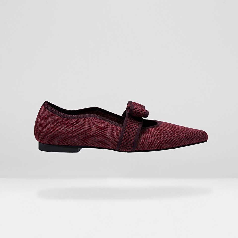 Daphne Pointy Mary Jane Flats in Garnet Red | Women's Sustainable, Washable and Stylish Shoes | VIVAIA