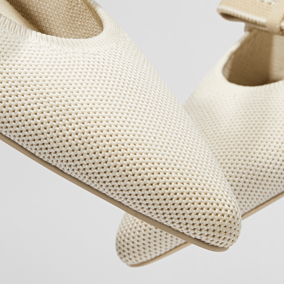 Daphne Pointy Mary Jane Flats in Cream Ivory | Women's Sustainable, Washable and Stylish Shoes | VIVAIA