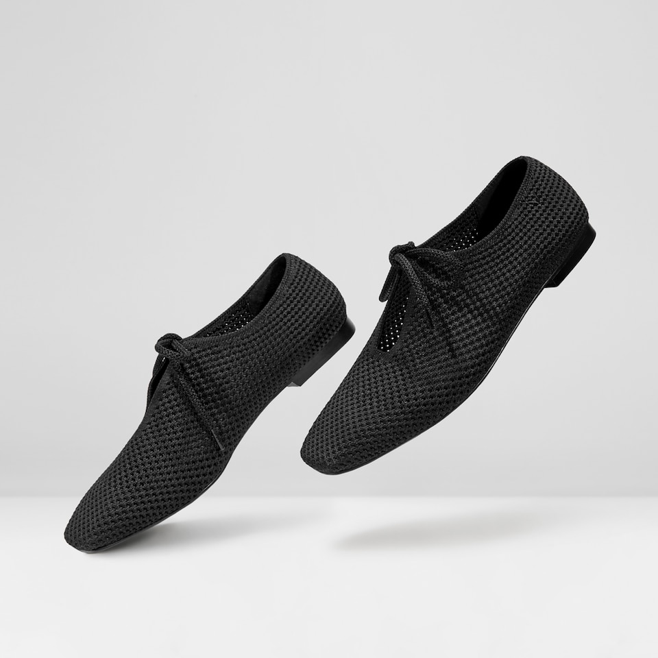 Vanessa Square-toe Flats in Deep Ebony | Women's Sustainable, Washable and Stylish Black Shoes | VIVAIA