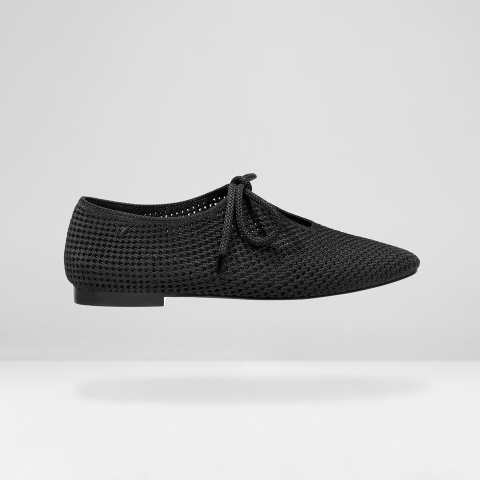 Vanessa Square-toe Flats in Deep Ebony | Women's Sustainable, Washable and Stylish Black Shoes | VIVAIA