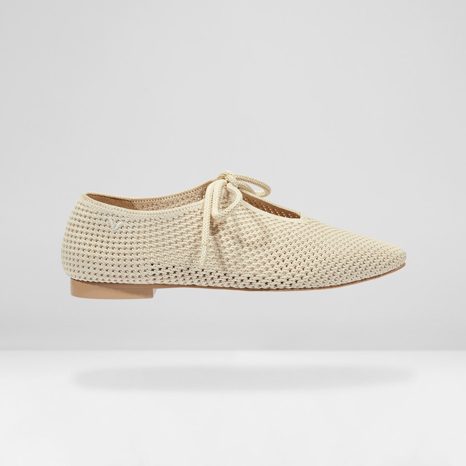 Vanessa Square-toe Flats in Cream Ivory | Women's Sustainable, Washable and Stylish Shoes | VIVAIA