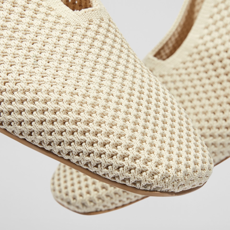 Vanessa Square-toe Flats in Cream Ivory | Women's Sustainable, Washable and Stylish Shoes | VIVAIA