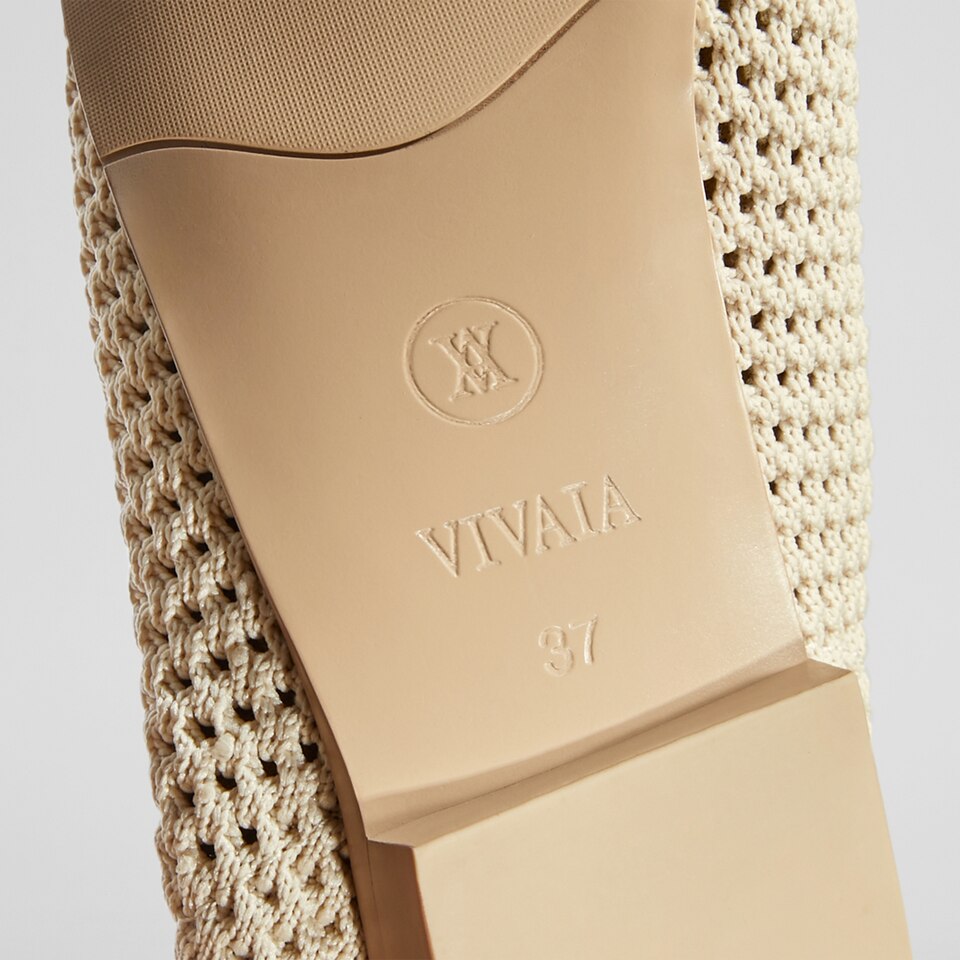 Vanessa Square-toe Flats in Cream Ivory | Women's Sustainable, Washable and Stylish Shoes | VIVAIA
