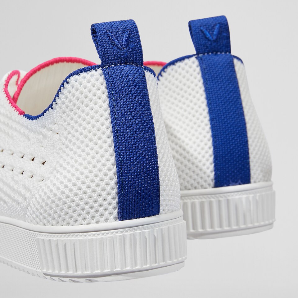 Polly Round-toe Sneakers in White Blue | Women's Sustainable, Washable and Stylish Shoes | VIVAIA