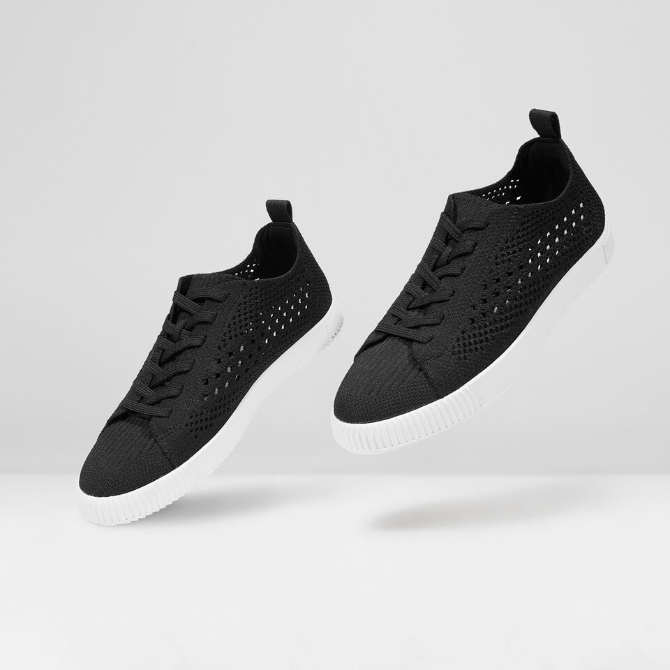 Polly Round-toe Sneakers in Black | Women's Sustainable, Washable and Stylish Shoes | VIVAIA