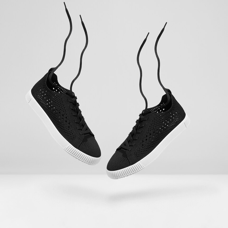Polly Round-toe Sneakers in Black | Women's Sustainable, Washable and Stylish Shoes | VIVAIA