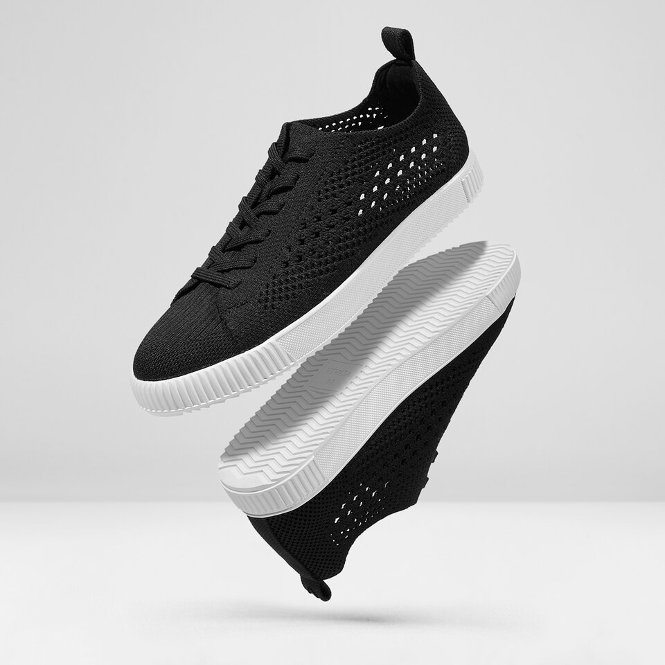 Polly Round-toe Sneakers in Black | Women's Sustainable, Washable and Stylish Shoes | VIVAIA