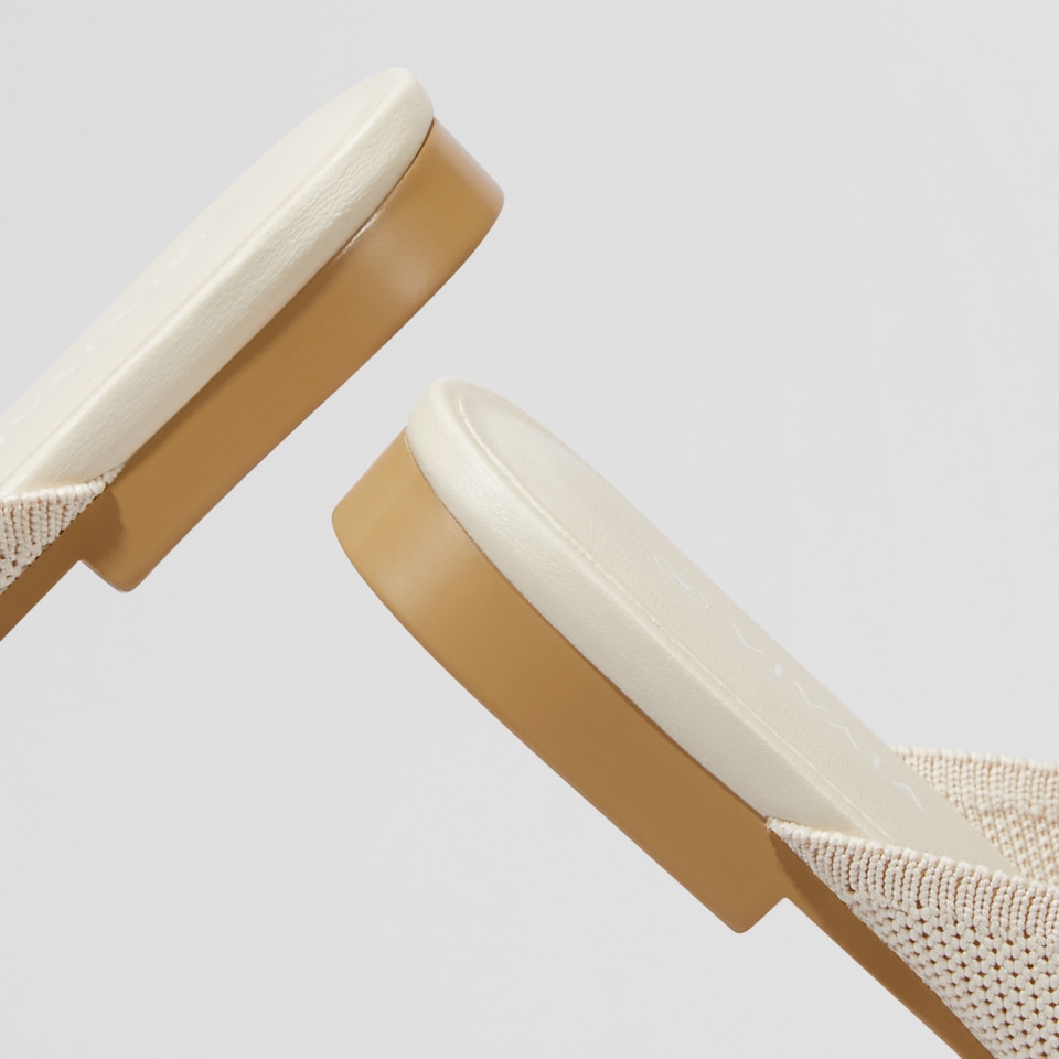 Molly Pointed-Toe Bow Mules in Cream Ivory - Women's Sustainable and Stylish Shoes | Vivaia
