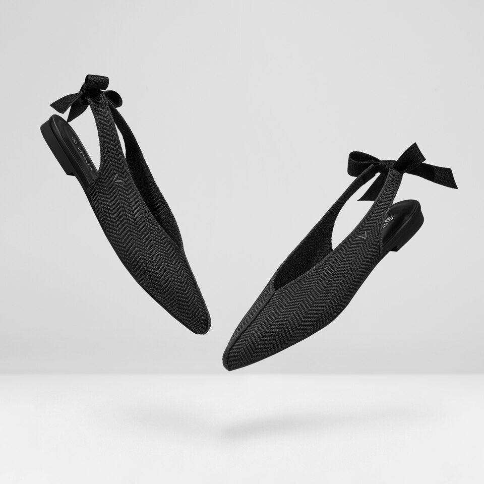 Emily Pointed-toe Sling-Back Sandals in Black - Women's Sustainable, Washable and Stylish Shoes | Vivaia