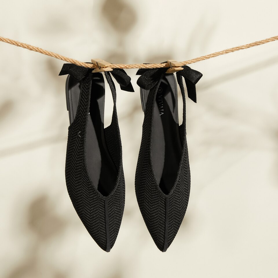 Emily Pointed-toe Sling-Back Sandals in Black - Women's Sustainable, Washable and Stylish Shoes | Vivaia