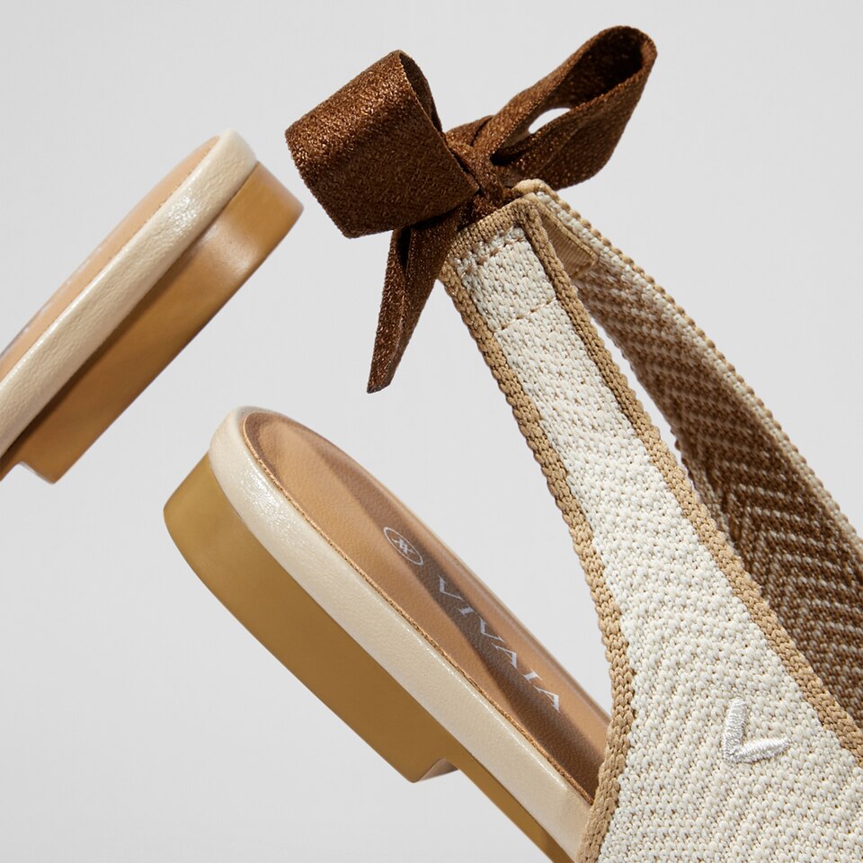 Emily Pointed-toe Sling-Back Sandals in Cream Ivory - Women's Sustainable, Washable and Stylish Shoes | Vivaia