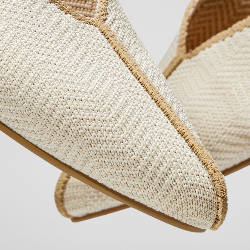 Emily Pointed-toe Sling-Back Sandals in Cream Ivory - Women's Sustainable, Washable and Stylish Shoes | Vivaia