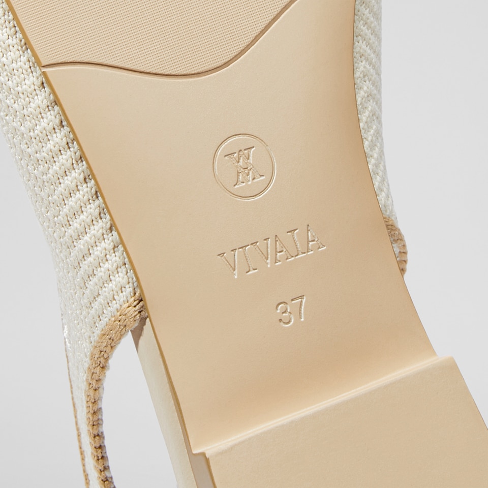 Emily Pointed-toe Sling-Back Sandals in Cream Ivory - Women's Sustainable, Washable and Stylish Shoes | Vivaia