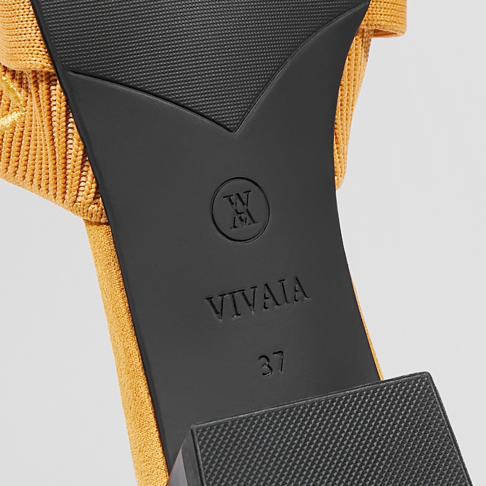 Yaffa Pointed-Toe Knot Mules in Mustard Yellow - Women's Sustainable and Stylish Shoes | Vivaia