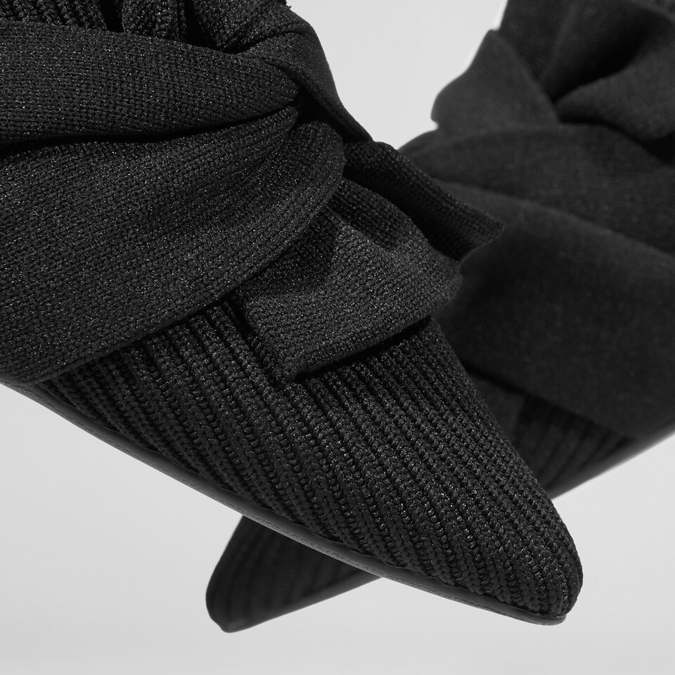 Yaffa Pointed-Toe Knot Mules in Black - Women's Sustainable and Stylish Shoes | Vivaia