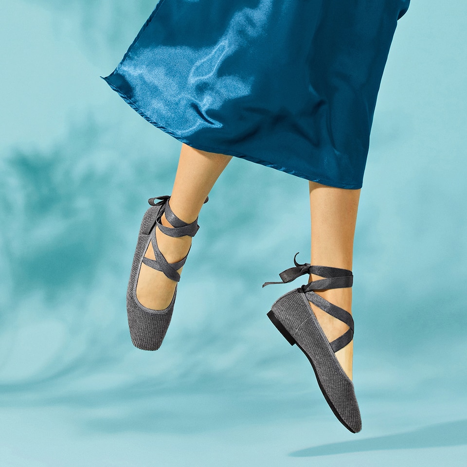Merry Square-toe Ballerina Flats in Rich Grey | Women's Sustainable,Washable and Stylish Shoes | VIVAIA