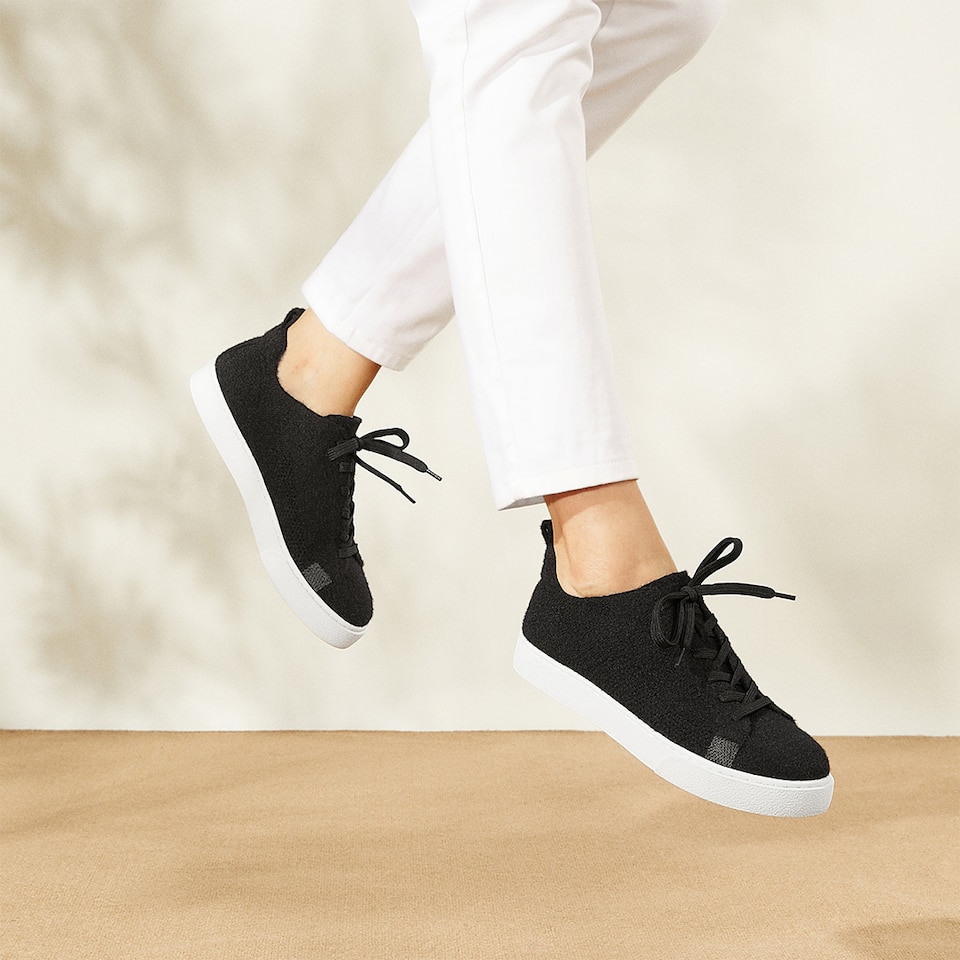Kama Round-toe Wool Sneakers in Black | Women's Sustainable and Stylish Shoes | VIVAIA