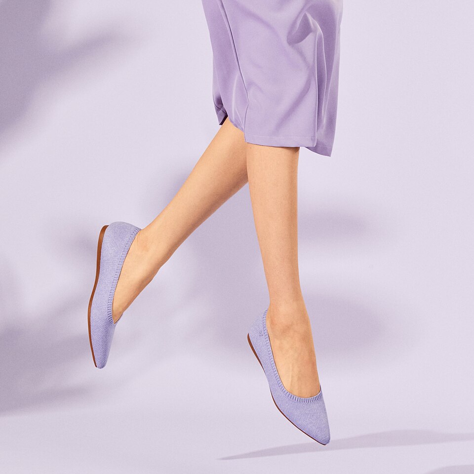 Aria5° Women Pointy Flats in (Lavender) - Sustainable & Washable Shoes | VIVAIA