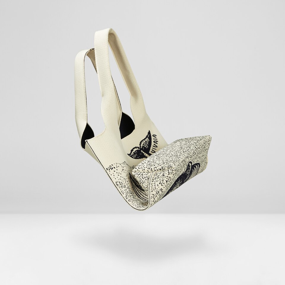 Yoki Tote Bag in Marine Whale - Women's Sustainable, Washable and Stylish Knitbags | Vivaia