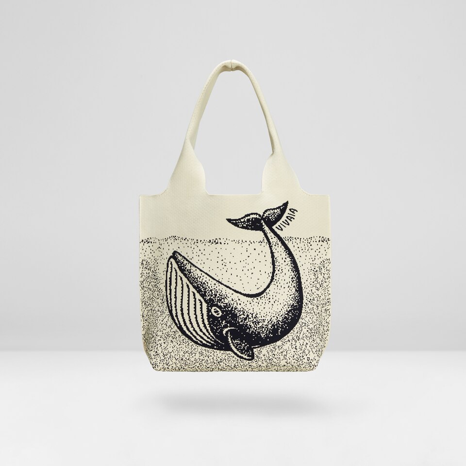 Yoki Tote Bag in Marine Whale - Women's Sustainable, Washable and Stylish Knitbags | Vivaia