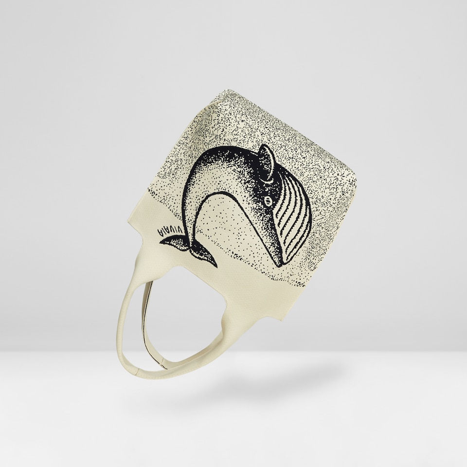 Yoki Tote Bag in Marine Whale - Women's Sustainable, Washable and Stylish Knitbags | Vivaia