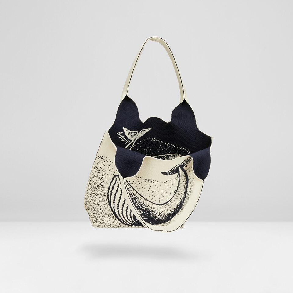 Yoki Tote Bag in Marine Whale - Women's Sustainable, Washable and Stylish Knitbags | Vivaia