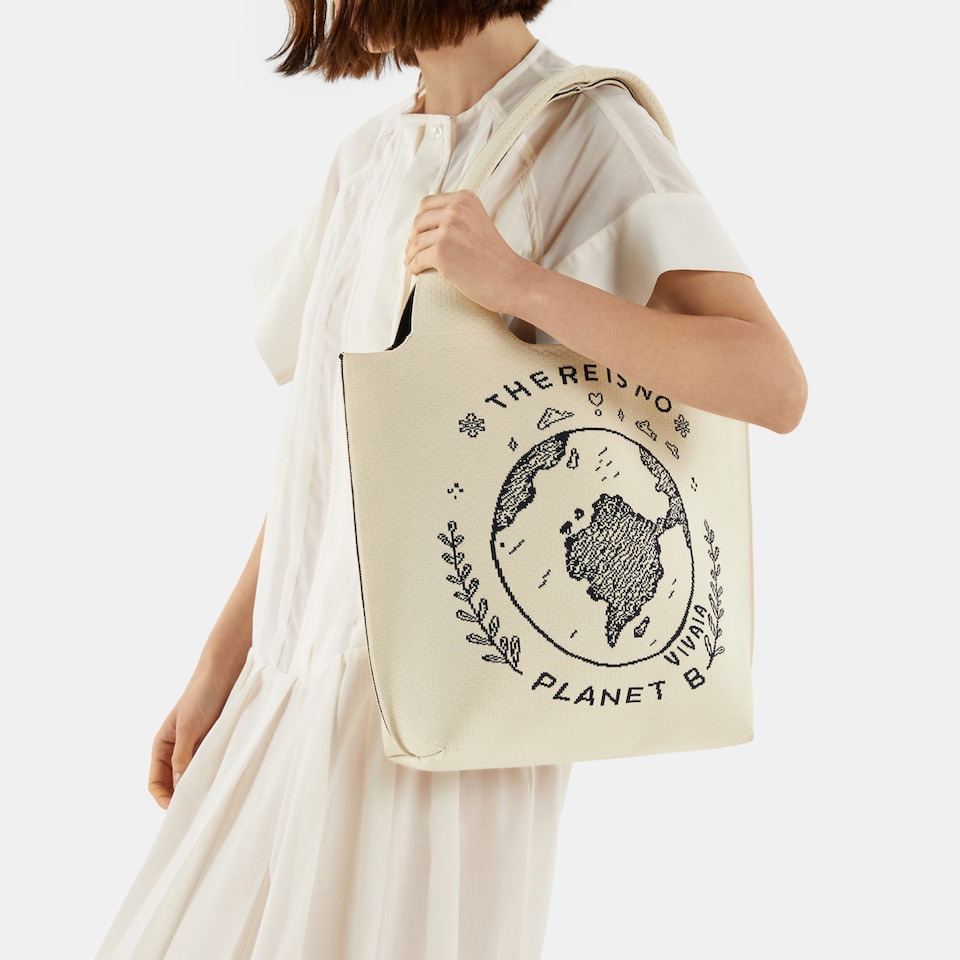 Yoki Tote Bag in Planet Earth - Women's Sustainable, Washable and Stylish Knitbags | Vivaia