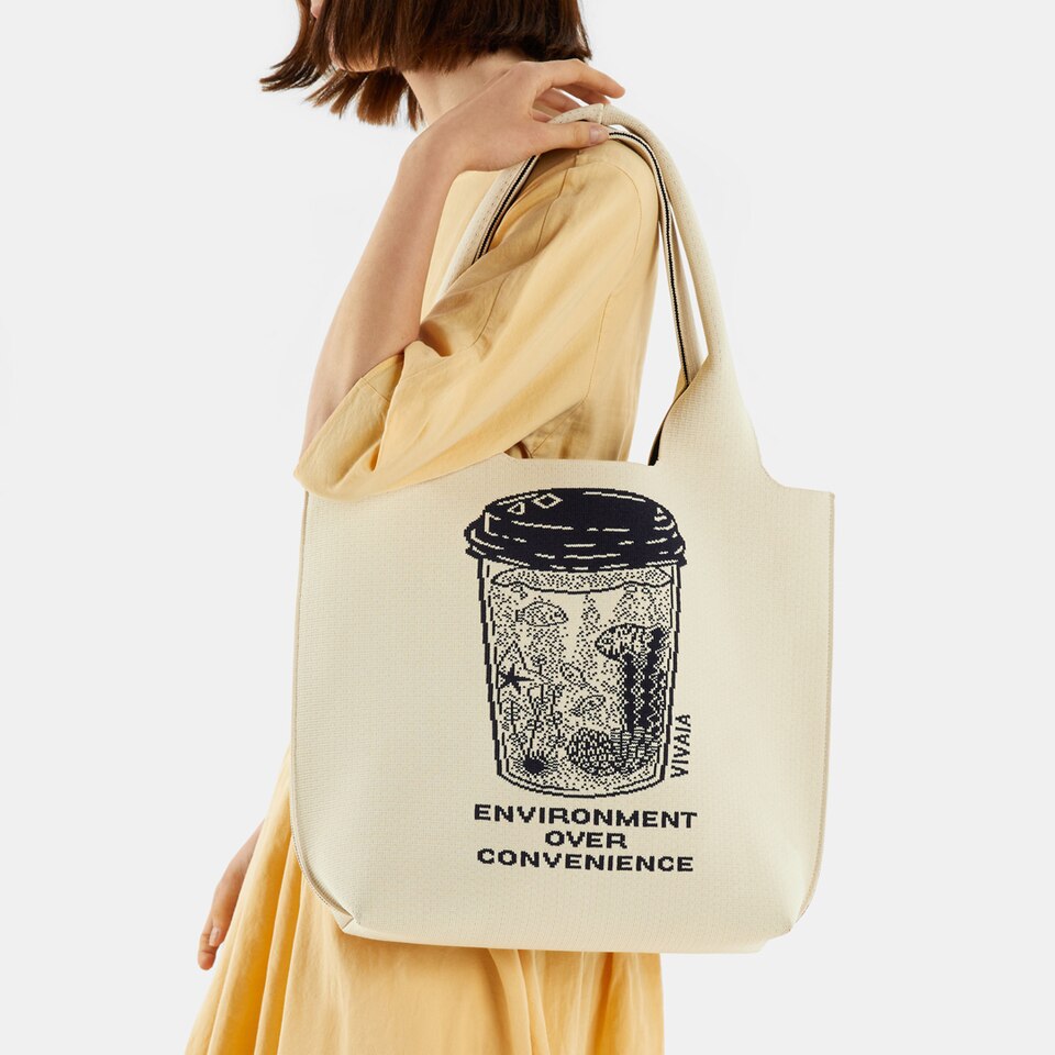 Yoki Tote Bag in Nature Cup - Women's Sustainable, Washable and Stylish Knitbags | Vivaia