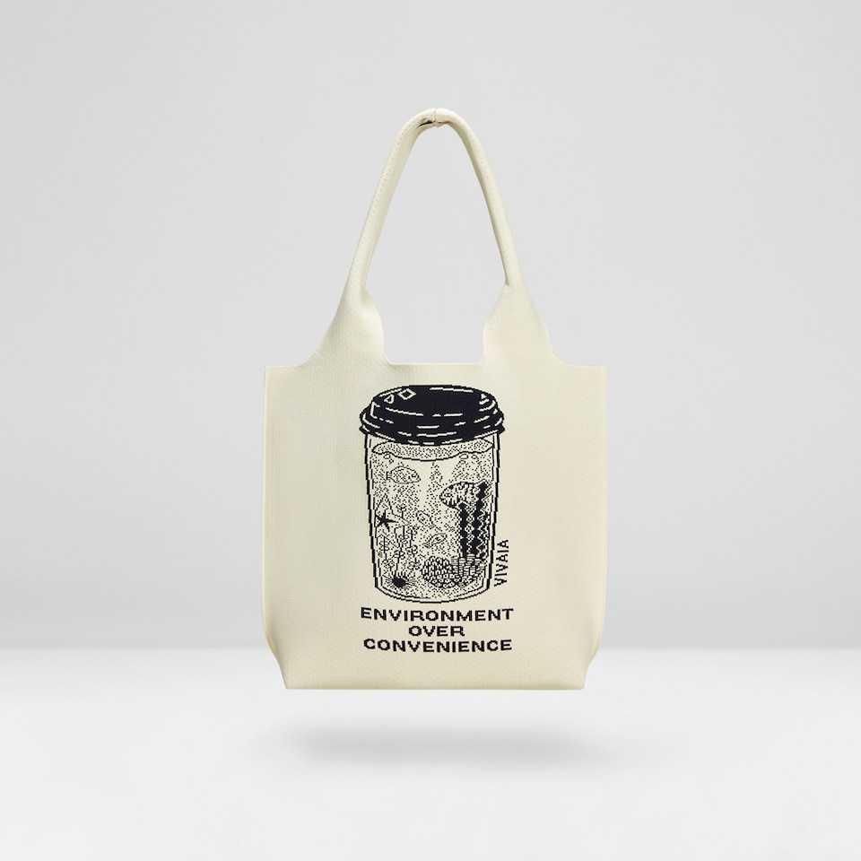 Yoki Tote Bag in Nature Cup - Women's Sustainable, Washable and Stylish Knitbags | Vivaia