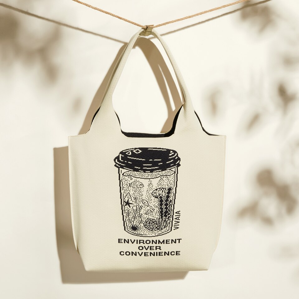Yoki Tote Bag in Nature Cup - Women's Sustainable, Washable and Stylish Knitbags | Vivaia