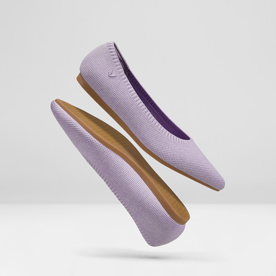 Aria5° Women Pointy Flats in (Lavender) - Sustainable & Washable Shoes | VIVAIA